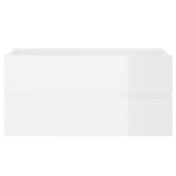 Sink Cabinet High Gloss White 90x38.5x45 cm Engineered Wood 804761