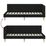 Corner Bed Frame with Headboard Black 90 cm x 190 cm Velvet 42016183