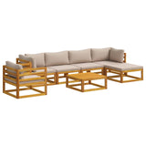 Sofa Set 7 pcs Natural Solid Acacia Wood 3417220
