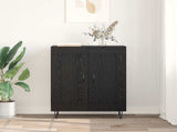 Sideboard Black Oak 69.5 x 34 x 90 cm Engineered Wood and Iron 881599