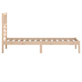 Bed Frame Natural Solid Pine wood Single Bed Frame Rectangular 3100988