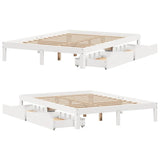 Bed Frame with Drawers without Mattress White 120x190 cm Small Double 3301937