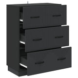 Drawer Cabinet Black 66 x 34.5 x 87 cm Engineered Wood 895296