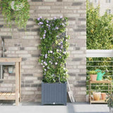 Garden Planter 2 pcs LiGht Grey 40 x 40 x 142 cm Plastic 42002895