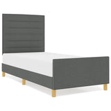 ZNTS Bed Frame Dark Grey 100x200 cm Fabric 3344628