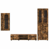 TV Cabinet Set FLORIN 3 pcs Smoked Oak Engineered Wood 3397969