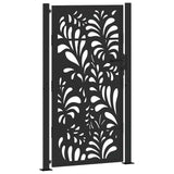Garden Gate Black 100x175 cm Steel Wave Design 4100972