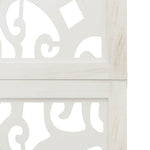 Room Divider 6 Panels White Solid Wood Paulownia 358745