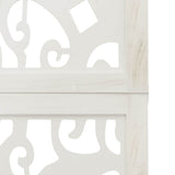 Room Divider 6 Panels White Solid Wood Paulownia 358745