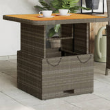 Garden Table Grey 80x80x71 cm Poly Rattan and Acacia Wood 368270