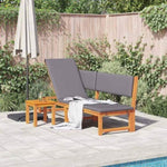 Sun Lounger Reclining Brown 200 x 57 x 75cm Solid Acacia wood 4108113