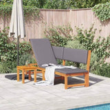 Sun Lounger Reclining Brown 200 x 57 x 75cm Solid Acacia wood 4108113
