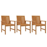 Garden Dining Chair Set of 3 Natural wood Solid acacia wood 362228