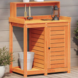 Potting Table with Shelves Brown 82.5x50x109.5 cm Solid Wood Pine 844636