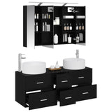 Bathroom Furniture Set 4 pcs Black Oak 3407096