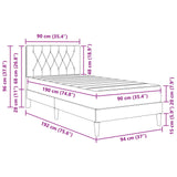 Bed Frame with Mattress Light Grey 90 x 190 cm Velvet 3415256