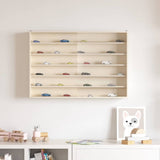 Wall Display Case with Shelf Beige 80 x 8.5 x 54 cm Plywood 42015628