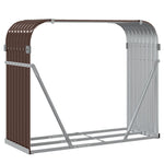ZNTS Log Holder Brown 120x45x100 cm Galvanised Steel 364573