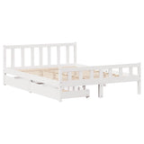 Bed Frame without Mattress White 160x200 cm Solid Wood Pine 3301584