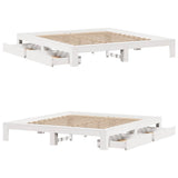 Bed Frame without Mattress White 200x200 cm Solid Wood Pine 3308988