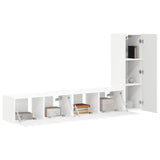 TV Cabinet Set Wall-mounted 3 pcs White Engineered Wood 3408988