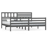 Bed Frame Grey Solid pine wood Double Durable Bed Frame 3101110