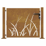Garden Gate 100x100 cm Corten Steel Grass Design 153227
