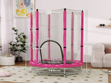 4.6ft Toddler Trampoline w/ Safety Enclosure Net, for Indoor Outdoor Use, Ages 3-6 Years, Pink T3398P348075