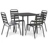 44262 5 Piece Outdoor Dining Set Steel Dark Grey