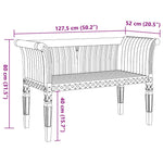 Garden Bench Brown 127.5 x 52 x 80 cm Solid teak wood 42006347