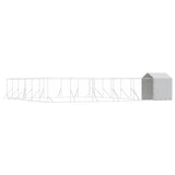 Outdoor Dog Kennel with Roof Silver 12x12x2.5 m Galvanised Steel 3190482