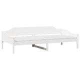 ZNTS Bed Frame without Mattress White 90x200 cm Solid Wood Pine 850915