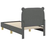 Toddler Bed Frame with Headboard Dark Grey 70 x 140 cm Fabric 42011205