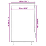 Outdoor Roller Blind 100x250 cm White and Orange 145957