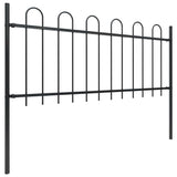 Garden Fence BOXTEL with Hoop Top Steel 181x80 cm Black 144929