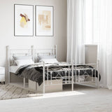Metal Bed Frame without Mattress with Footboard White 140x200cm 374407