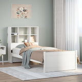 Bookcase Bed without Mattress White 90x200cm Solid Wood Pine 3322466