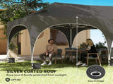 Outsunny 3 x 6m Pop Up Gazebo Shelter Sides, 6 Sandbags, Peak Top Garden Party Tent Marquee T3398P554950