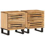 ZNTS Bedside Cabinets 2 pcs 40x34x46 cm Solid Wood Rough Mango 377427