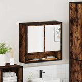 ZNTS Bathroom Mirror Cabinet Smoked Oak 65x20x60 cm Engineered Wood 849261