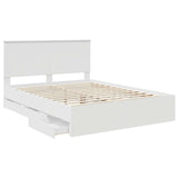 Bed Frame with Drawer White 150 x 200 cm Engineer Wood 3411103