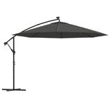 Cantilever Garden Parasol with LED Lights and Metal Pole 350 cm Anthracite 44525