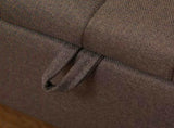 Linen-Look 92 x 31cm Storage Ottoman - Dark Brown T3398P377976