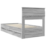 Bed Frame with Drawer Grey Sonoma 90 x 200 cm Engineer Wood 3409882