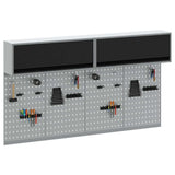 Tool Cabinet Set with Shelf with Storage 6 pcs Black Steel 3321414