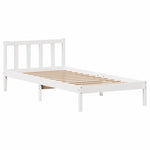 Bed Frame without Mattress White 75x190 cm Small Single Solid Wood Pine 3301460