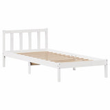 Bed Frame without Mattress White 75x190 cm Small Single Solid Wood Pine 3301460