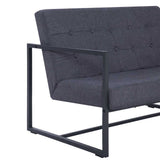 2-Seater Sofa with Armrests Dark Gray Steel and Fabric 282271