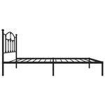 Metal Bed Frame without Mattress with Headboard Black 90x200cm 353432