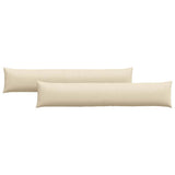 Sofa Pillows 2 pcs Cream 200 x 40 cm Fabric 42013875